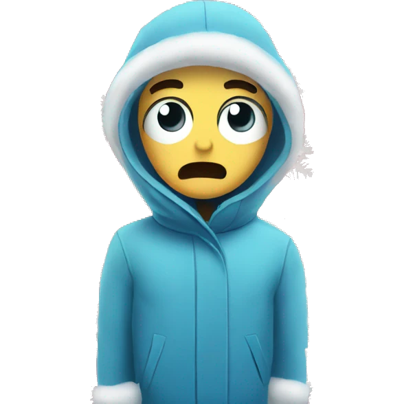 angry snow covered face with snowflakes  emoji