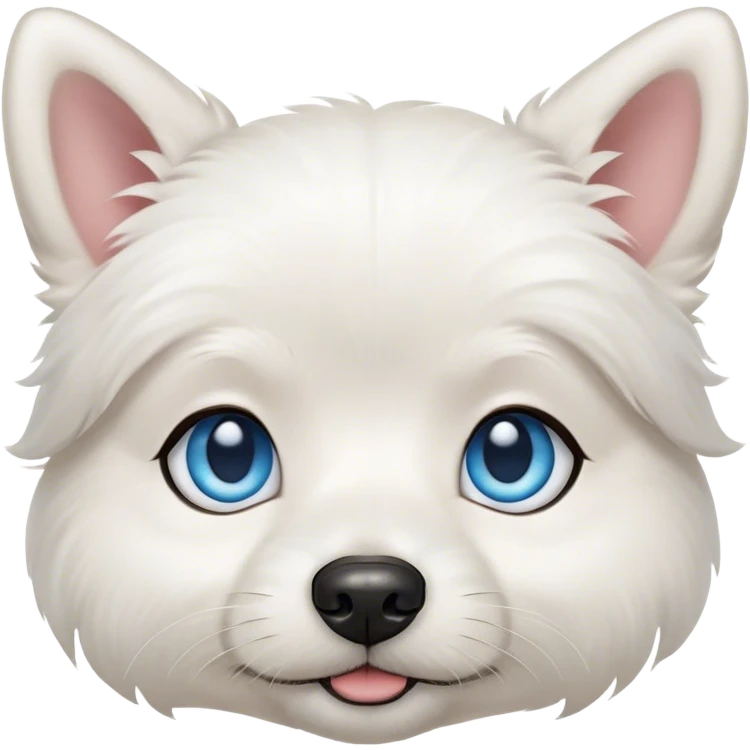 Blue eyed small white dog  emoji