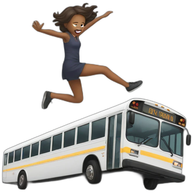 girl falling bus emoji