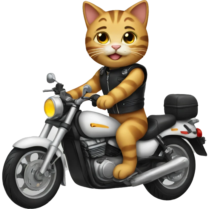 cat on motorcycle emoji