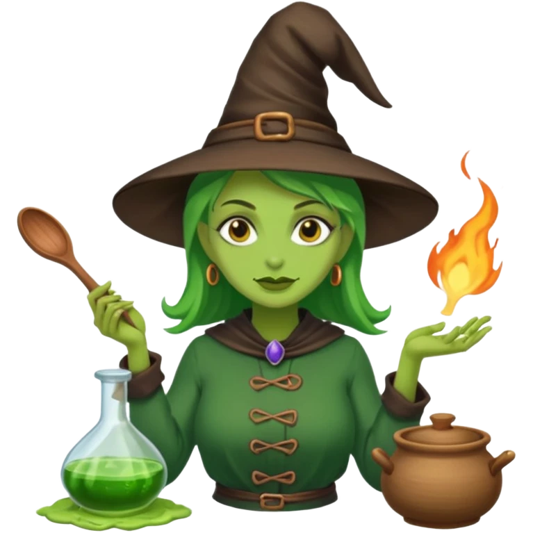 green witch cooking potion emoji