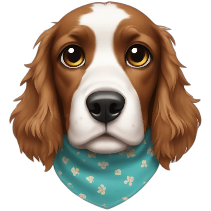 Spaniel in a bandana emoji
