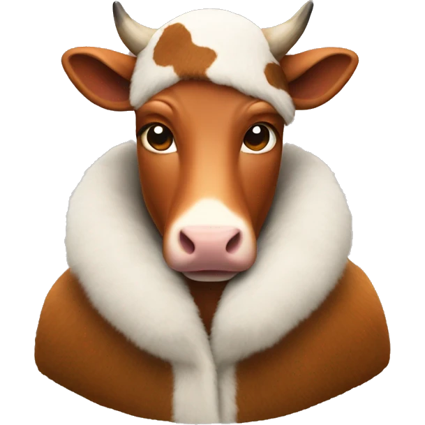 cow in a fox fur coat emoji