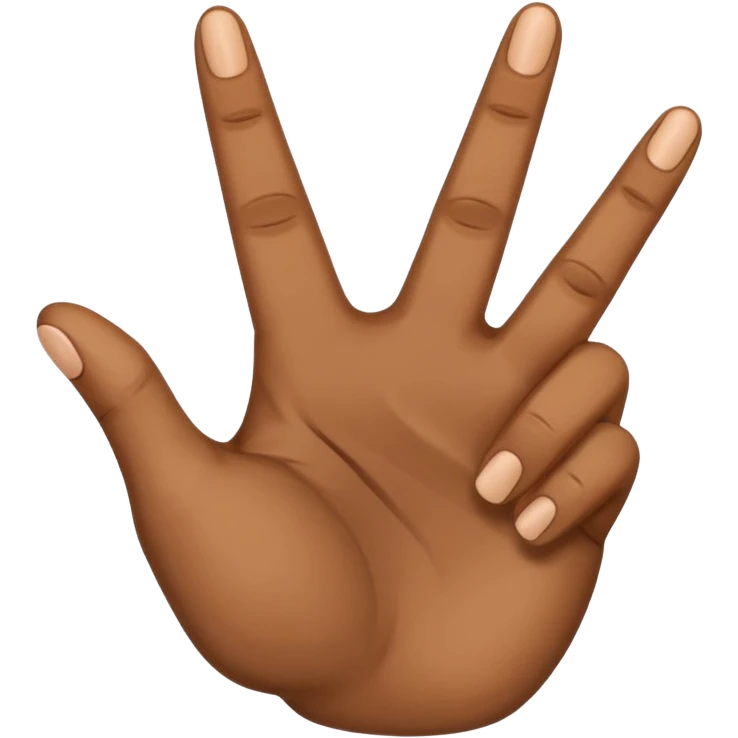 Una mano haciendo la w con los dos dedos de inmedio cruzados  emoji
