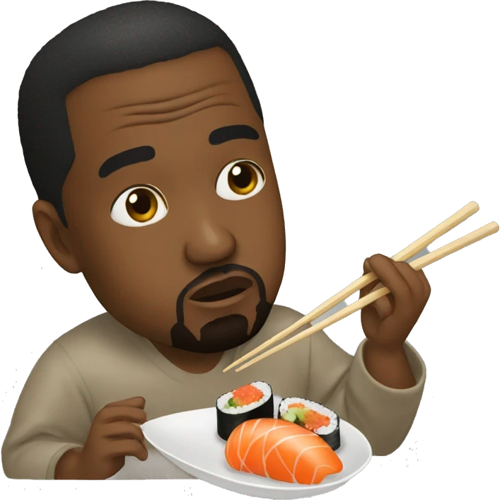 kanye west eating sushi emoji