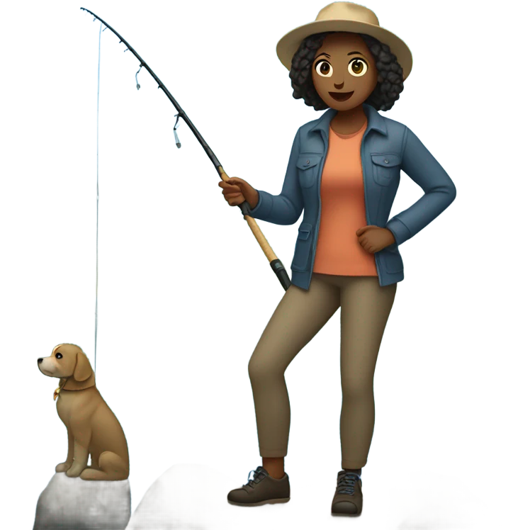 Woman fishing  emoji