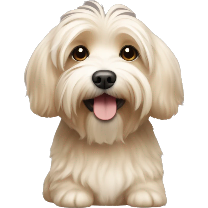Short hair, beige Havanese dog sitting emoji