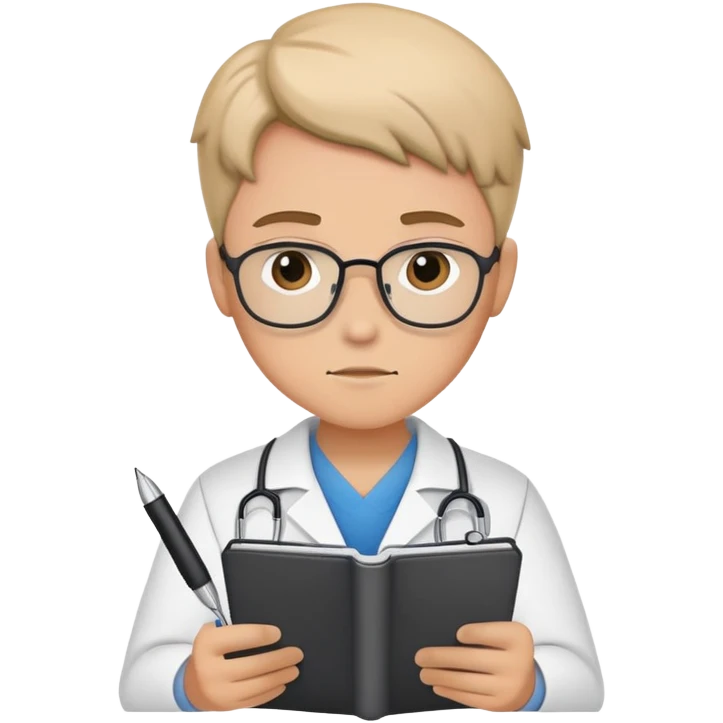 psychiatrist or therapist, mental health professional with notebook emoji