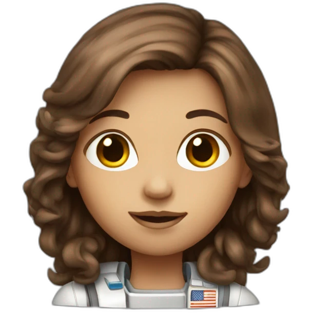 Girl astronaut with long brown hair emoji