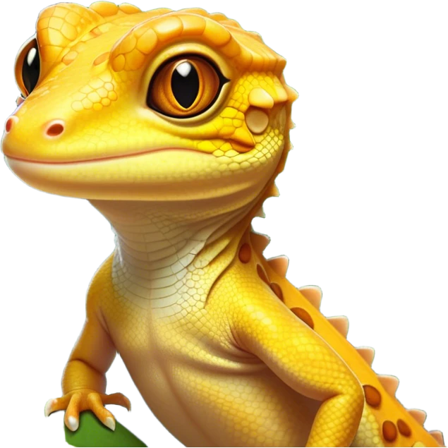 Cinematic Noble Gecko Portrait Emoji, Poised and sleek, with a compact, agile body adorned with textured, mottled scales and luminous, alert eyes accentuated by delicate toe pads and subtle patterning, Simplified yet sharp and sophisticated features, highly detailed, glowing with a soft, ambient jungle glow, high shine, intelligent and vigilant, stylized with an air of exotic elegance, focused and precise, soft glowing outline, capturing the essence of a watchful reptilian guardian that seems ready to scamper out of the screen with effortless agility! emoji