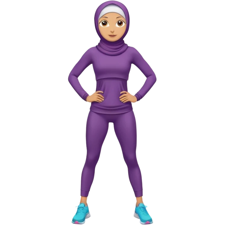 High resolution full body of a girl wearing a hijab and is a fitness trainer emoji