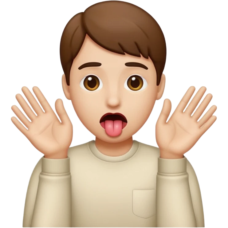 Tongue hanging out with hands on its side emoji