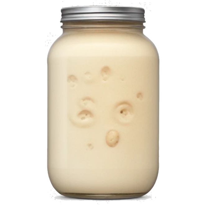 Bubbly Sourdough starter in a jar emoji