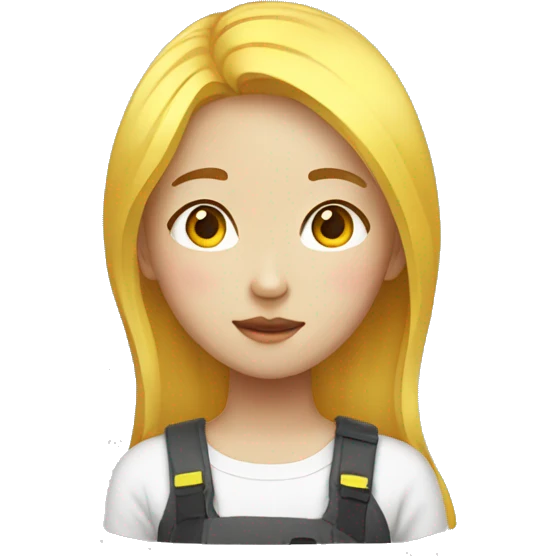 korean girl with yellow highlighted hair emoji
