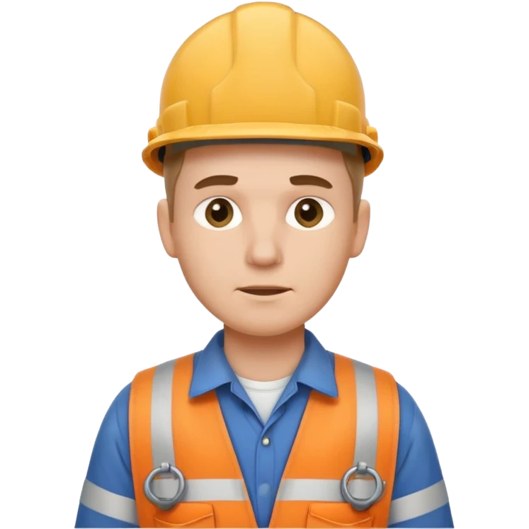 customer. 1 person only white male with shoulder normal person cloths. adult. pipeline technician change the expression and the shape of the face emoji