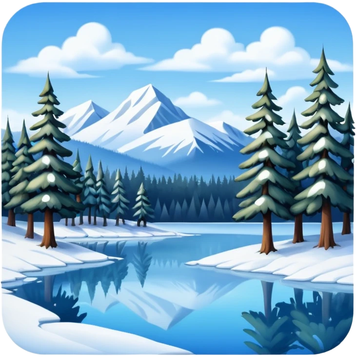 small painting with winter landscape emoji