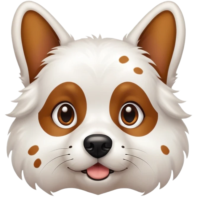 cane bianco orecchie maculate emoji