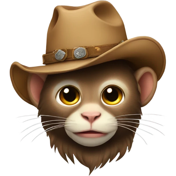 Monkey wearing a cowboy hat on a cat emoji