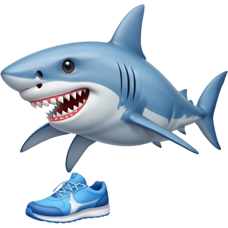 Shark with blue shoes emoji