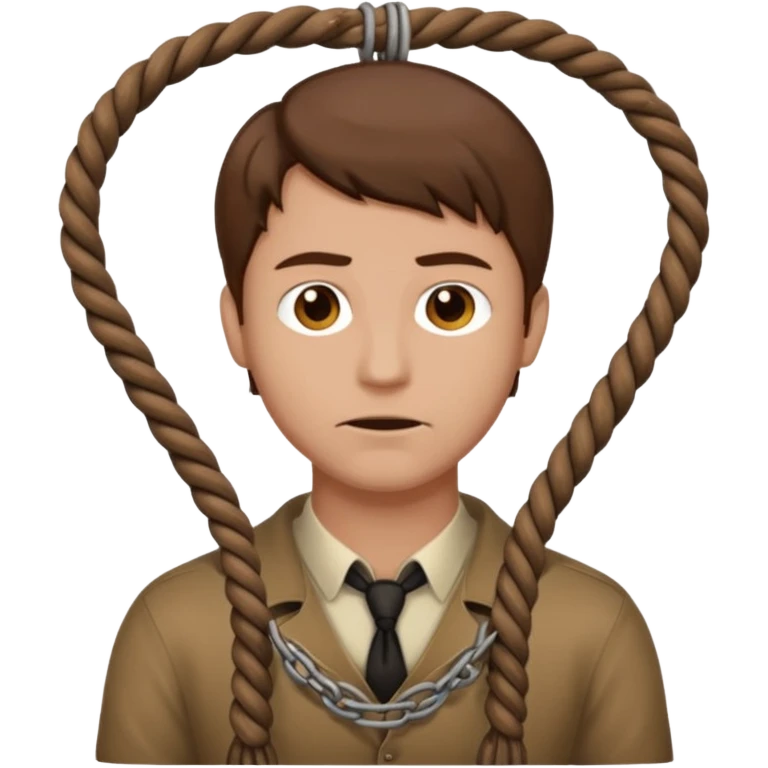 normal looking man with brown hair and noose around neck emoji