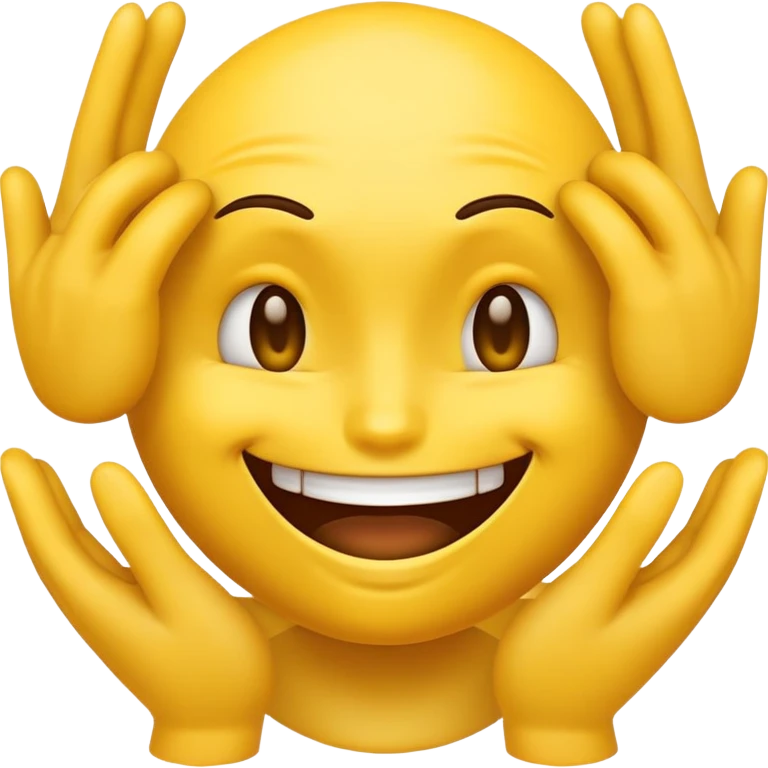 yellow emoji face with devious grin and hands rubbing together mischievously emoji