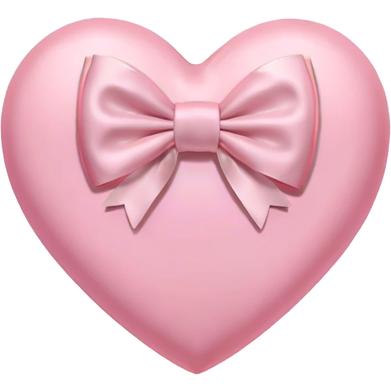 Pastel pink heart with white bow emoji