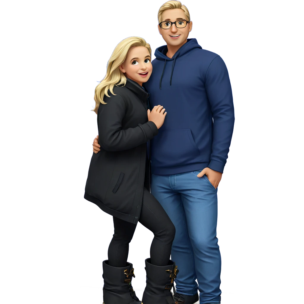 blonde girl with boy couple emoji