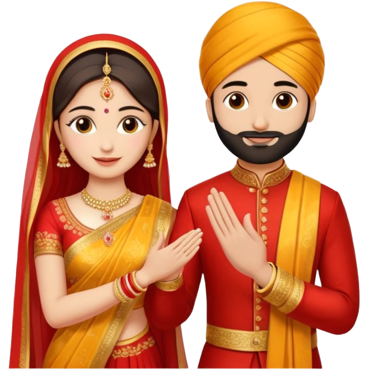 Two hands in a engagement..One hand of groom and one hand of bride. Bride dress - red/yellow saree. groom- light orange punjabi (oonly hands will be visible emoji