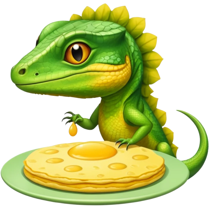 lizard eating omelette emoji