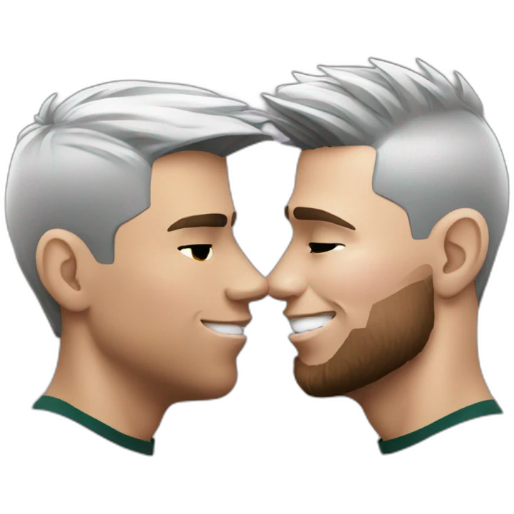 cristiano ronaldo and lionel messi kissing emoji