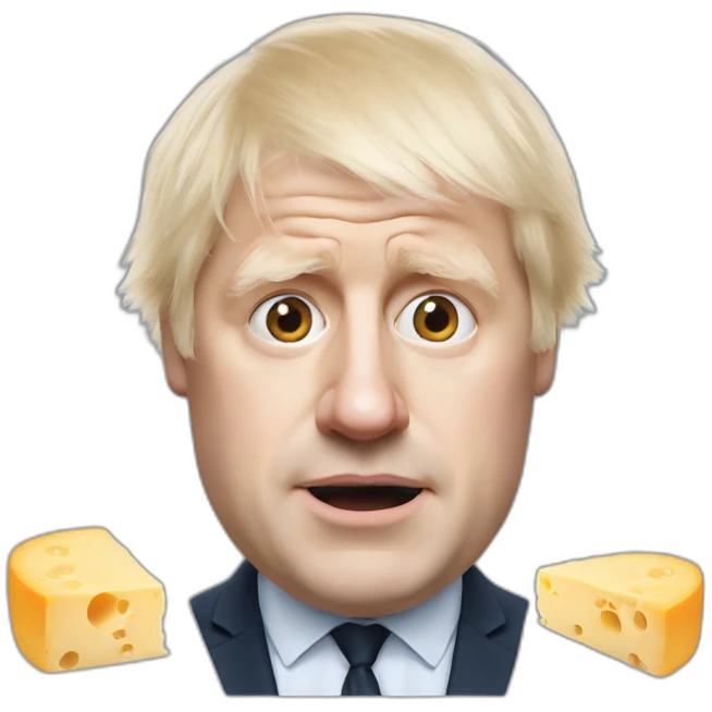 Boris Johnson and a well cheese emoji