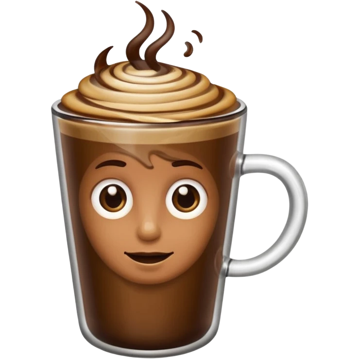 hot coffee in glass without a smile emoji