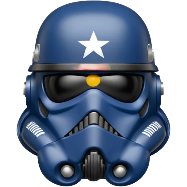 a blueberry wearing a black Star Wars Death Trooper helmet emoji