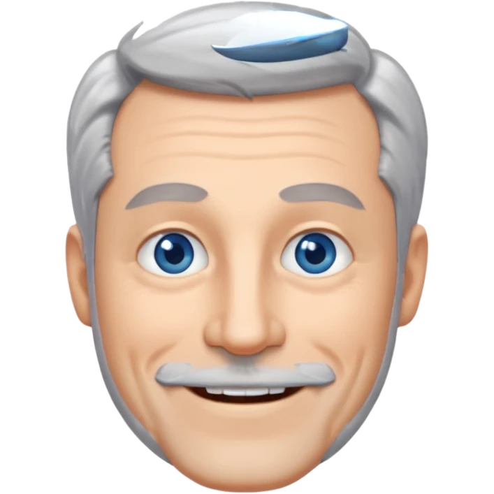 homme yeux bleus presque chauve et une barbe courte moins de chevaux et sourir emoji