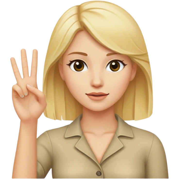 dame blonde leve la main emoji