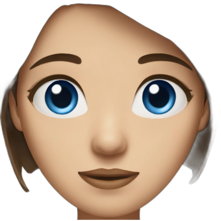 woman with brown hair and blue eyes emoji