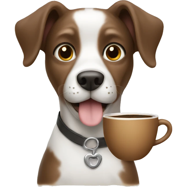 Dog with coffee emoji