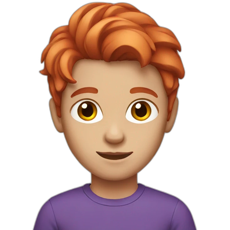 Red hair with purple shirt teenager emoji