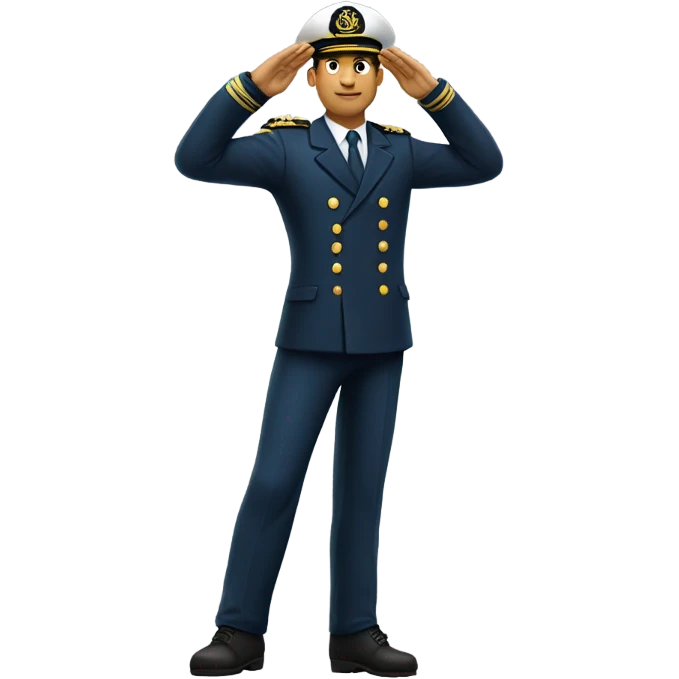 Boat captain saluting  emoji