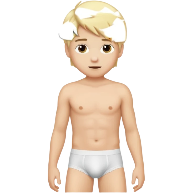 Blonde boy in underwear emoji