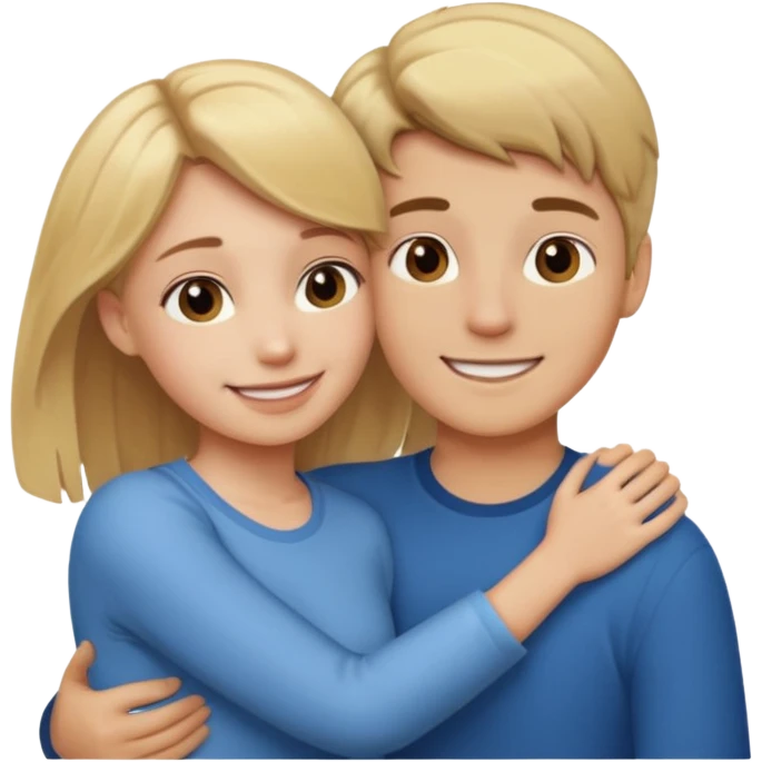 Amour à distance fille blonde et garçon châtain tous les deux clair de peau  emoji