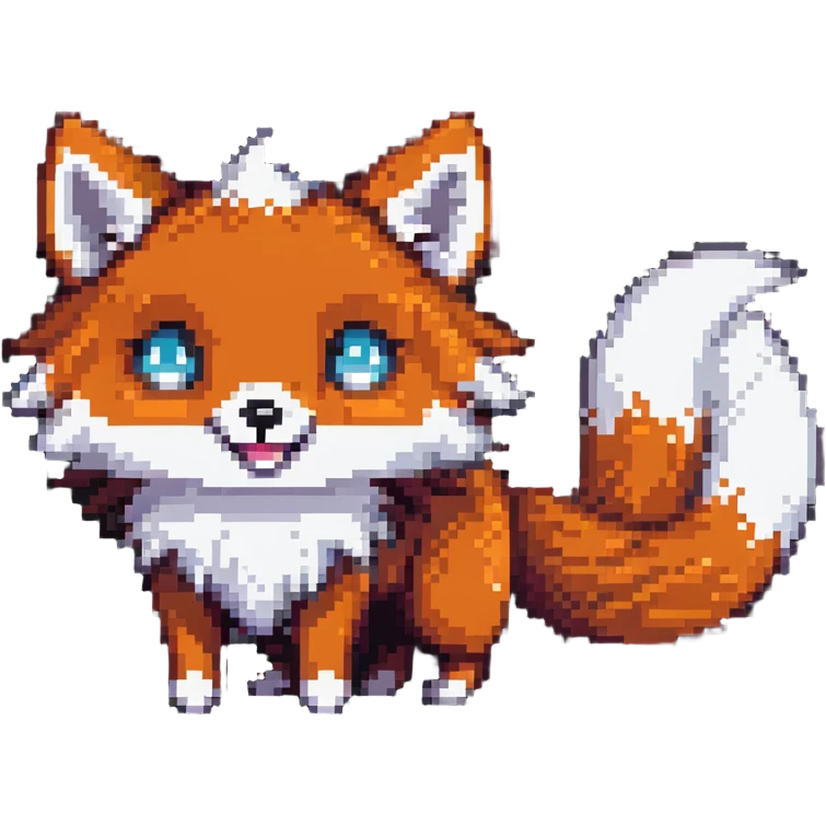 fluffy fox character with big tail emoji