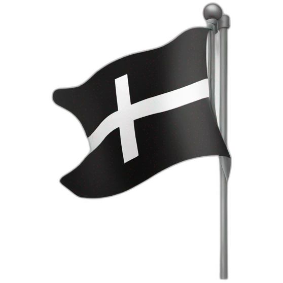 Flag with black cross with angle at 90 on the right emoji