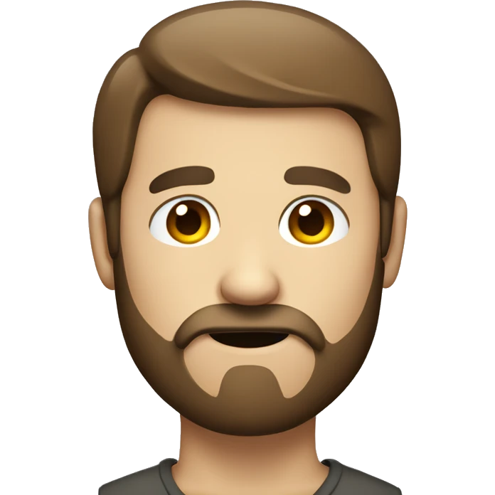 shrugging man with short brown hair and beard emoji