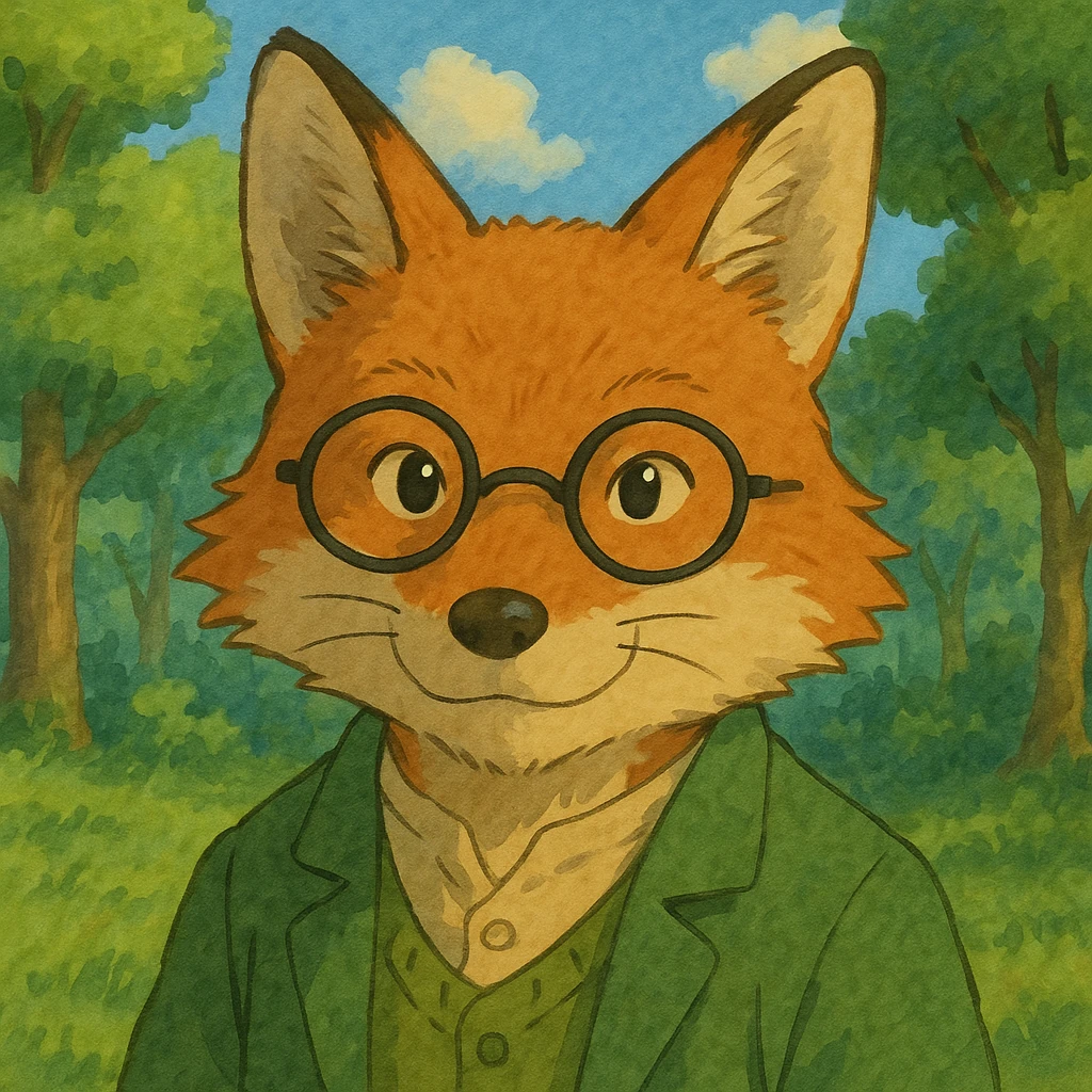 fox wearing glasses emoji