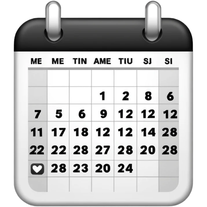 simple black and white calendar emoji