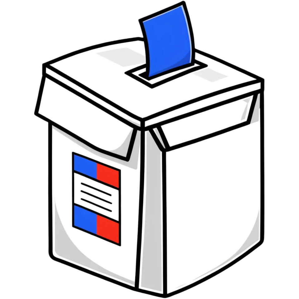 Colorful election ballot box emoji