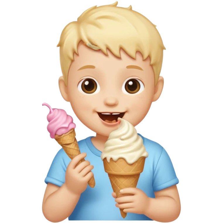 Baby eating ice cream emoji