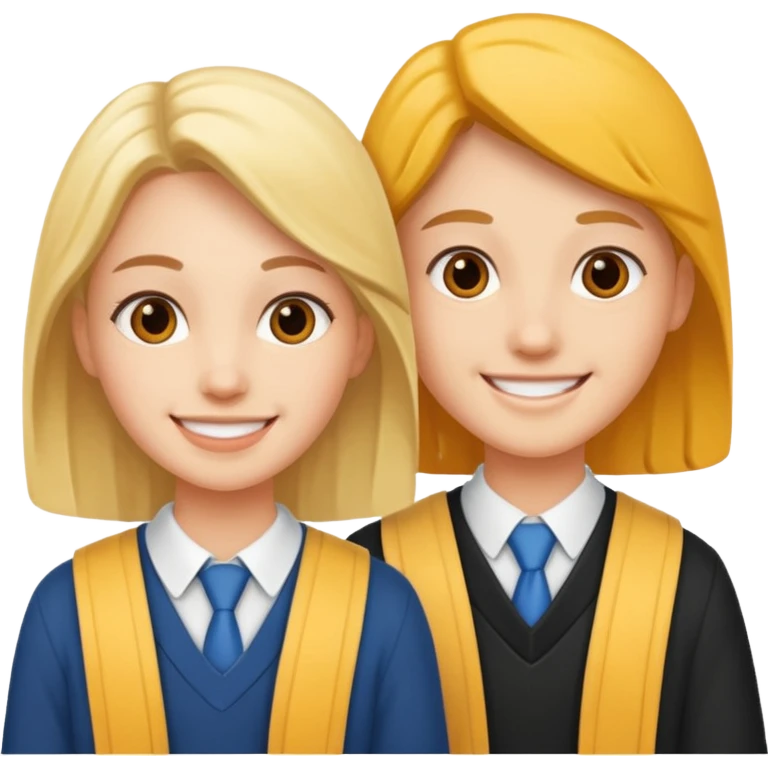 dos estudiantes universitarios muy felices emoji