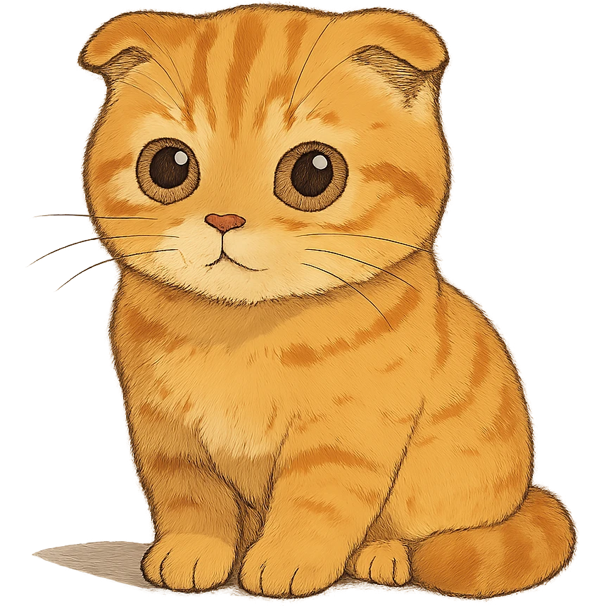 orange scottish fold kitten emoji